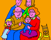 Disegno Famiglia pitturato su MARGHERITA