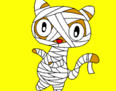 Disegno Mummia gatto scaraboechio pitturato su edoardo