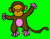 Disegno Scimmietta pitturato su susanna 3anni