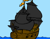 Disegno Barca  pitturato su vincenzo mennella