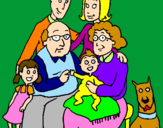 Disegno Famiglia pitturato su greta