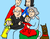 Disegno Famiglia pitturato su greta 1