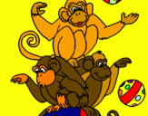 Disegno Scimmie giocoliere pitturato su Gabriele