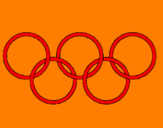 Disegno Anelli dei giochi olimpici  pitturato su chiara