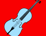 Disegno Violino pitturato su debora