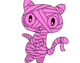 Disegno Mummia gatto scaraboechio pitturato su silvestro