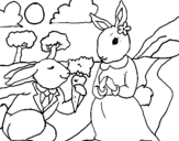 Disegno Conigli pitturato su maria1