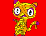 Disegno Mummia gatto scaraboechio pitturato su $@r£tt@ 99