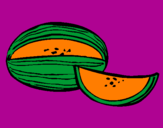 Disegno Melone  pitturato su federica chie