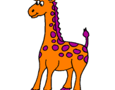 Disegno Giraffa pitturato su 1