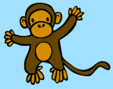 Disegno Scimmietta pitturato su daisi 
