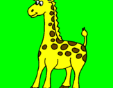 Disegno Giraffa pitturato su francesco