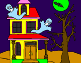 Disegno Casa del terrore pitturato su aurora =)