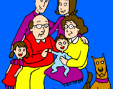 Disegno Famiglia pitturato su sonia
