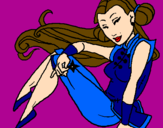 Disegno Principessa ninja  pitturato su alessiab