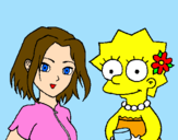 Disegno Sakura e Lisa pitturato su maddy