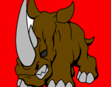 Disegno Rinoceronte II pitturato su FILIPPO Z.