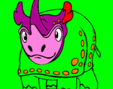 Disegno Rinoceronte  pitturato su vbbnn