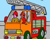 Disegno Camion dei Pompieri  pitturato su giuseppe e davide