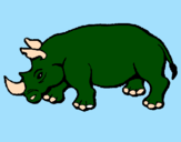 Disegno Rinoceronte  pitturato su claudio