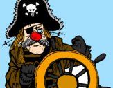 Disegno Capitano dei pirati  pitturato su il fante di Gabriele