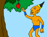 Disegno Maya su un albero da frutta  pitturato su Emma