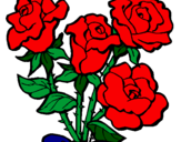 Disegno Mazzo di rose  pitturato su elvy