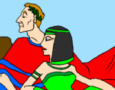 Disegno Cesare e Cleopatra  pitturato su Emma