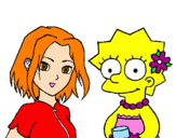 Disegno Sakura e Lisa pitturato su Lolita