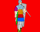 Disegno Soldato romano  pitturato su FRANCESCO