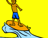 Disegno Surf pitturato su giallongo