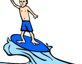 Disegno Surf pitturato su giovanni