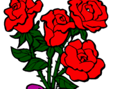 Disegno Mazzo di rose  pitturato su gabriella