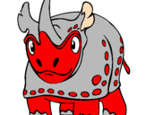 Disegno Rinoceronte  pitturato su simone