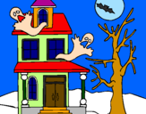 Disegno Casa del terrore pitturato su Alessia Aurora