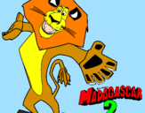 Disegno Madagascar 2 Alex 2 pitturato su Samuele pupillo da vieste