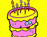 Disegno Torta di compleanno 2 pitturato su VALE VERA       VIVIANA