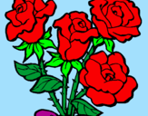 Disegno Mazzo di rose  pitturato su sofia zazzarini