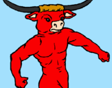 Disegno Testa di bufalo  pitturato su giorgio f