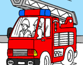 Disegno Camion dei Pompieri  pitturato su alessio