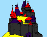 Disegno Castello medievale  pitturato su fla