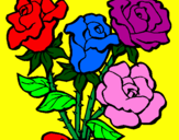 Disegno Mazzo di rose  pitturato su Valeria La Gamma