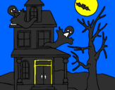 Disegno Casa del terrore pitturato su luca