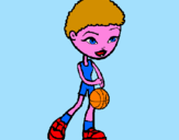 Disegno Giocatrice di pallacanestro pitturato su manuel r