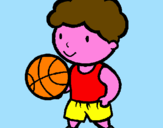Disegno Giocatore di pallacanestro  pitturato su barbatrucco