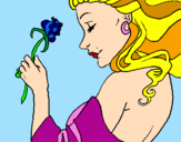 Disegno Principessa con una rosa pitturato su Loveless