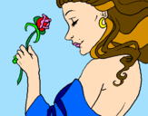 Disegno Principessa con una rosa pitturato su Loveless