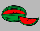 Disegno Melone  pitturato su jas91