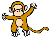 Disegno Scimmietta pitturato su marta e greta