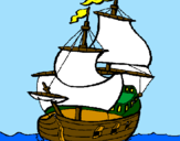 Disegno Barca  pitturato su Emma